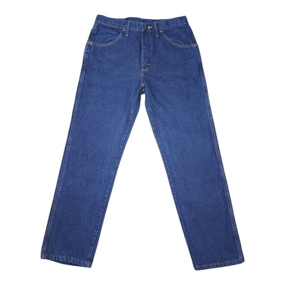 Rustler Mens 33 X 30 Straight Leg Jeans 100% Cotton Heavyweight Blue Denim - Picture 2 of 7